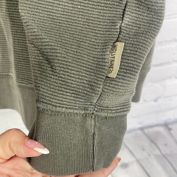 Wolverine Knit Sweater Adult Extra Lararge Green Textured 1/2 Zip Vintage - Picture 9 of 14